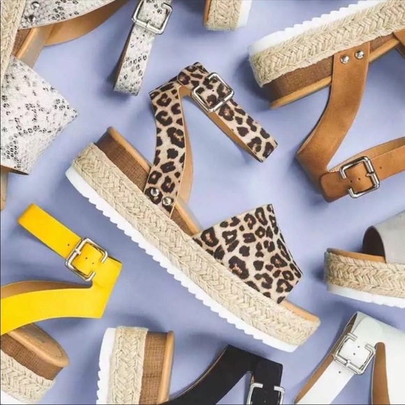 Leopard Platform Flatforms Espadrille Sandals - Picture 8 of 8